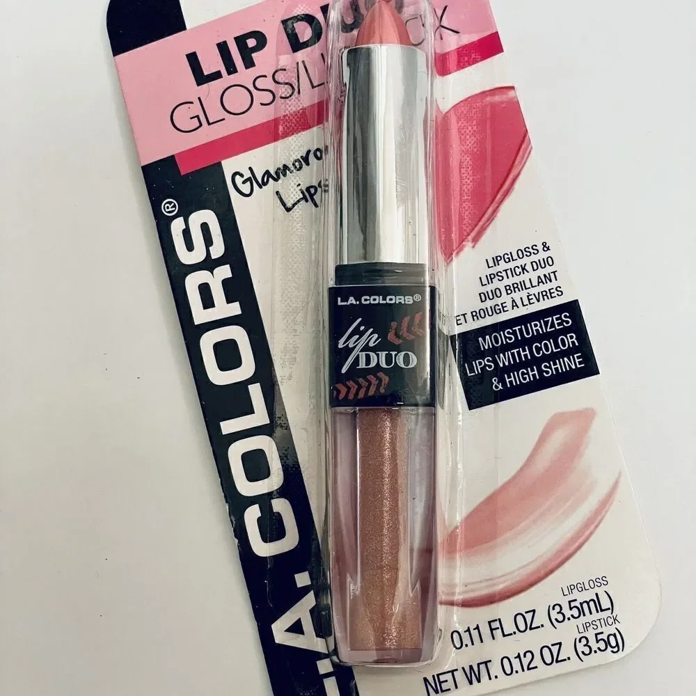 NWT  L.A. Colors Lip Duo Lip Gloss/Lipstick CBLG822 Twinkle High Shine Pink
